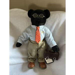 NAPA Business Man Teddy Bear w/ Briefcase Khakis Advertising Dana Douglas NICE!